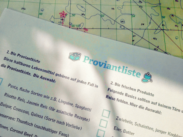 Proviantliste Segeln kochen Rezepte