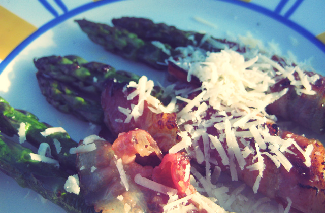 Spargel Speck Parmesan