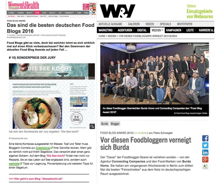 Die See kocht Beste Foodblogs 2016