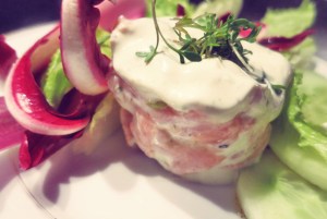 Lachs Tatar mit Wasabi Creme Segelrezept Kombüse