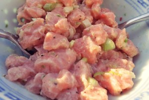 Lachs Tatar mit Wasabi Creme Segelrezept Kombüse