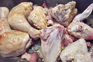 Coq au vin Hähnchenbrust Seglerküche, Segelrezepte Camping.