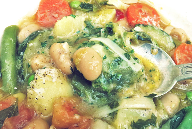 Soupe au pistou auf Löffel Segelrezept