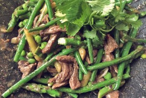 Rinder Stir-Fry Rezept Spargel Seglerküche und Camping