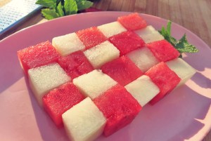 Melonen Sommersalat Segeln Kombüse Boot