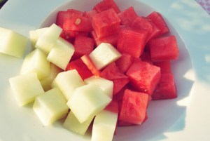 Melonen Sommersalat Segeln Kombüse Boot