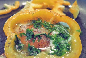 Was kochen beim Segeln: Eier mit Paprika