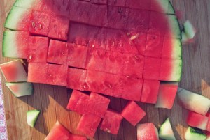 Melonen Sommersalat Segeln Kombüse Boot