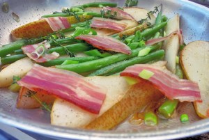 Birnen Bohnen Speck Bordküche Segelrezept