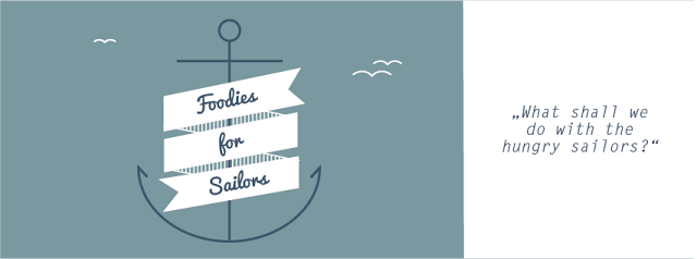 Foodies For Sailors Logo und Motto Hungrige Segler Action
