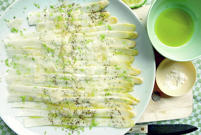 Spargel Carpaccio, Kochen an Bord Segeln