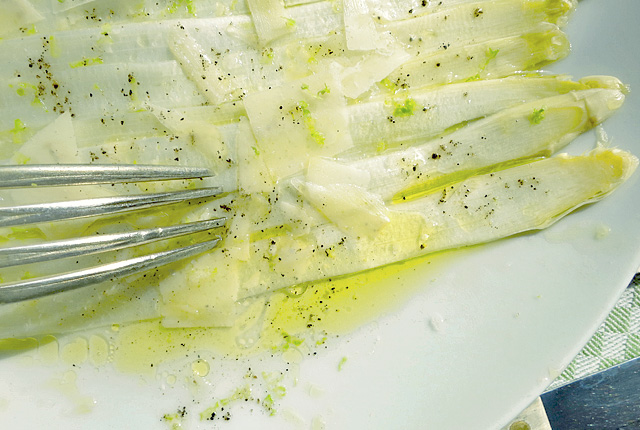 Spargel Carpaccio, Kochen an Bord Segeln