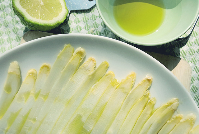 Spargel Carpaccio, Kochen an Bord Segeln