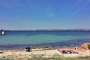 Avernakö Strand am Hafen, Dänsiche Südsee