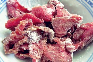 Beef Mongolisch mit Speisestärke