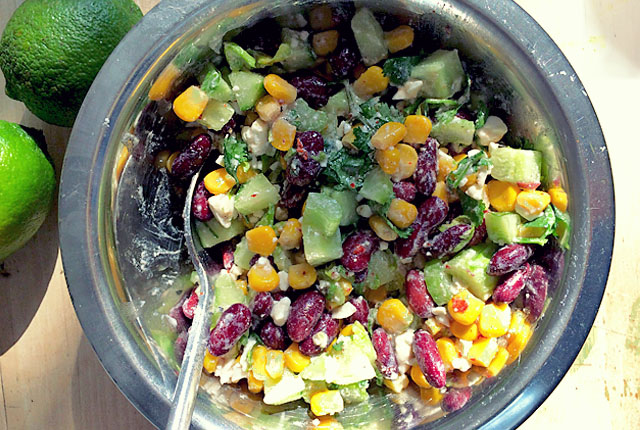 Bordrezept: Kidneybohnen Mais Feta Salat