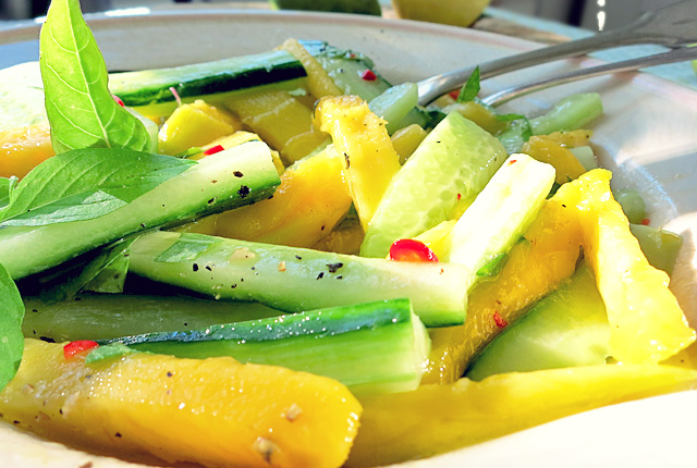 Mango Gurken Salat für die Kombüse