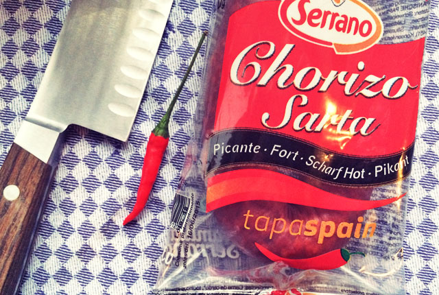 Dauerproviant Chorizo an Bord