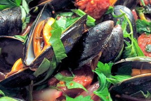 Miesmuscheln Bouchot mit Kräutern