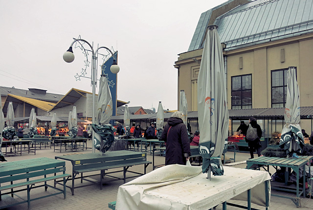 Riga Central Markt Aussenbereich in Winter