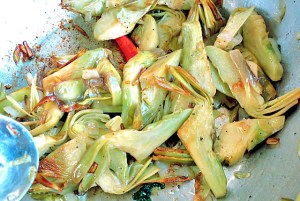 Artischocken scharf anbraten mit "Die See kcht"