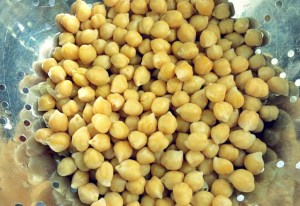 Kichererbsen gekocht, abgetropft