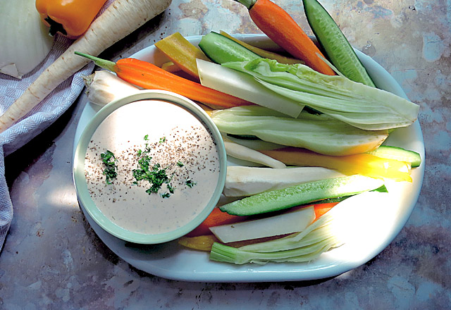 Thunfischsauce Dip Rezept mit Crudités
