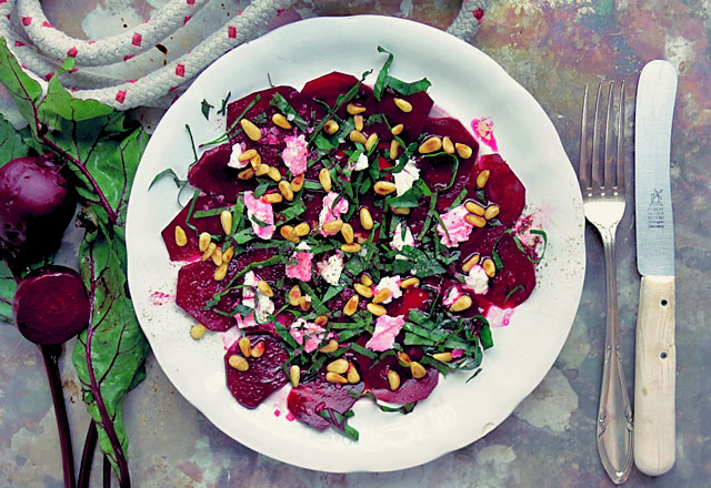 Die See kocht Rote Bete Carpaccio Rezept, roh