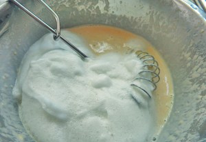 Eischnee unterheben Backteig