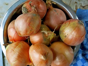 Wirtshausgulasch schöne Zwiebeln ganz