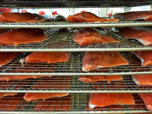 Wildlachs vor dem Räuchern