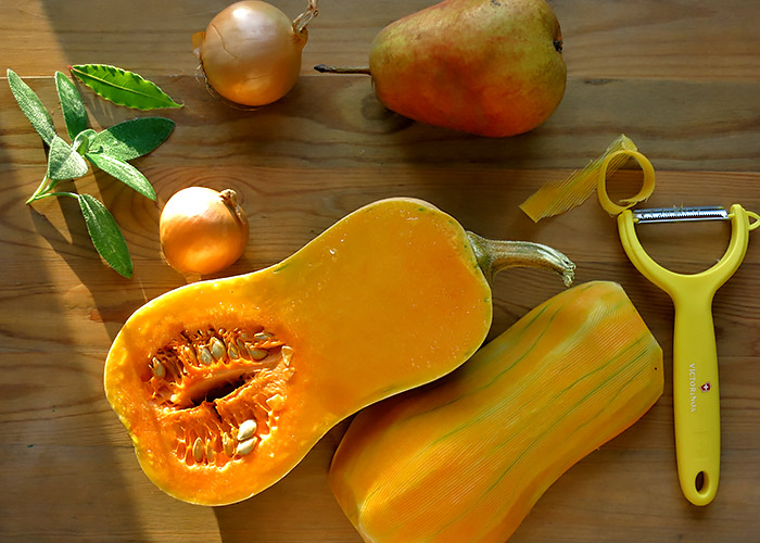 Zutaten für regionale Kuerbissuppe