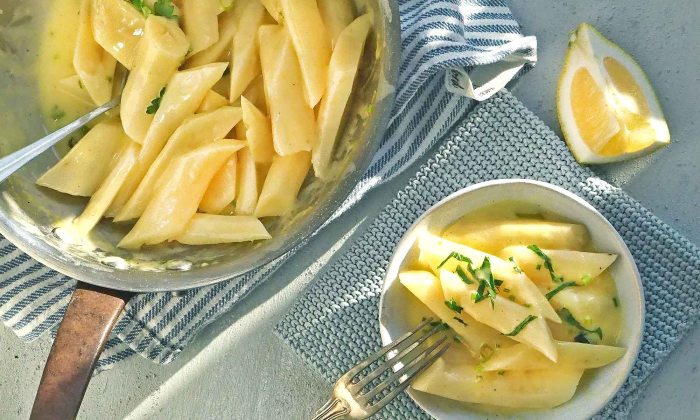 Die See kocht Schwarzwurzelgemüse