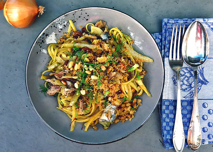 Rezept Bordküche Pasta con le Sarde mit Ölsardinen