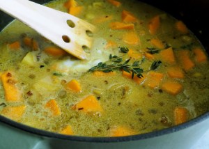 Kartoffeln und Kürbis haben unterschiedliche Garzeiten