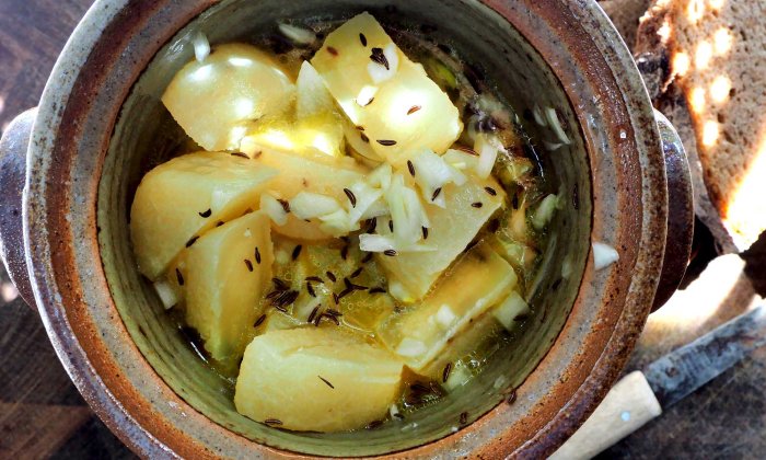 Die See kocht dorschene Handkäs